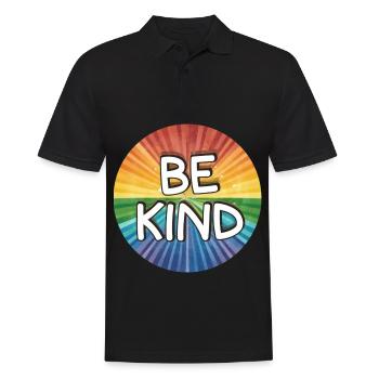 LGBTQ Be Kind - Männer Poloshirt - Schwarz - Vorne - Kai (181cm)