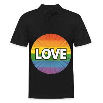 L’amour LGBTQ - Polo Homme - noir - Devant - Kai (181cm)