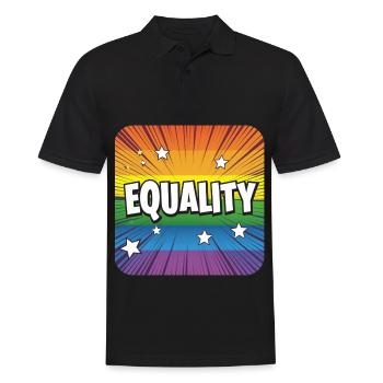 LGBTQ Equality - Männer Poloshirt - Schwarz - Vorne - Kai (181cm)