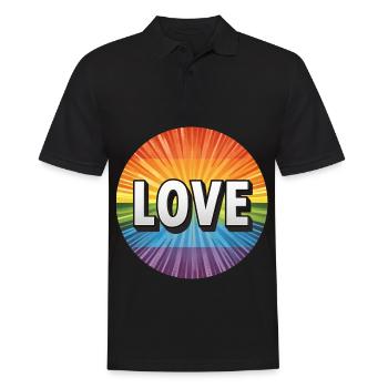 L’amour LGBTQ - Polo Homme - noir - Devant - Kai (181cm)