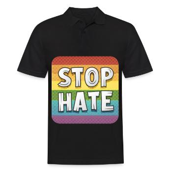 LGBTQ Stop Hate - Men's Polo Shirt - black - Front - Kai (181cm)