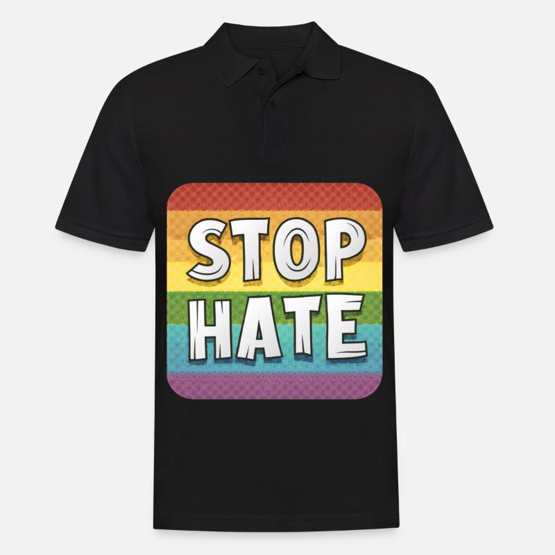 LGBTQ Stop Hate - Männer Poloshirt - Schwarz