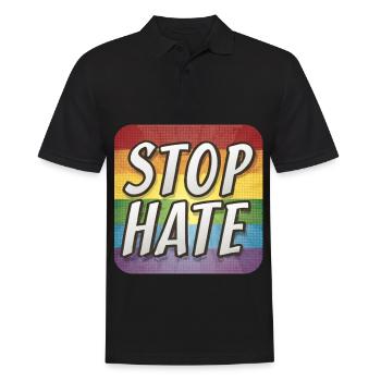 LGBTQ Stop Hate - Men's Polo Shirt - black - Front - Kai (181cm)