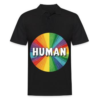 LGBTQ Human - Männer Poloshirt - Schwarz - Vorne - Kai (181cm)