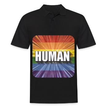 LGBTQ Human - Männer Poloshirt - Schwarz - Vorne - Kai (181cm)