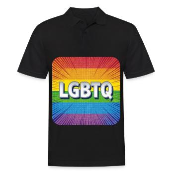 LGBTQ - Men's Polo Shirt - black - Front - Kai (181cm)