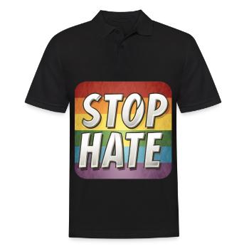LGBTQ Stop Hate - Men's Polo Shirt - black - Front - Kai (181cm)