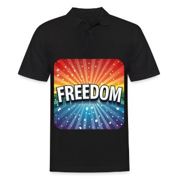 LGBTQ Freedom - Männer Poloshirt - Schwarz - Vorne - Kai (181cm)