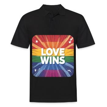 L’amour LGBTQ gagne - Polo Homme - noir - Devant - Kai (181cm)
