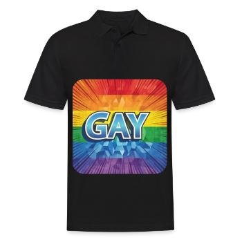 LGBTQ GAY - Männer Poloshirt - Schwarz - Vorne - Kai (181cm)