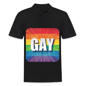 LGBTQ GAY - Männer Poloshirt - Schwarz - Vorne - Kai (181cm)
