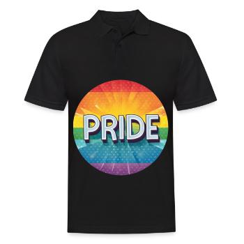 LGBTQ PRIDE - Men's Polo Shirt - black - Front - Kai (181cm)