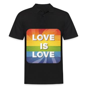 LGBTQ Love is Love - Men's Polo Shirt - black - Front - Kai (181cm)