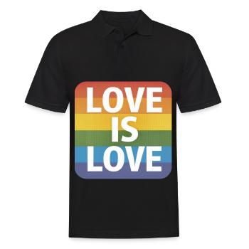 LGBTQ Love is Love - Männer Poloshirt - Schwarz - Vorne - Kai (181cm)
