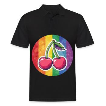 LGBTQ Cherry - Men's Polo Shirt - black - Front - Kai (181cm)