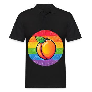 LGBTQ Pfirsich - Männer Poloshirt - Schwarz - Vorne - Kai (181cm)