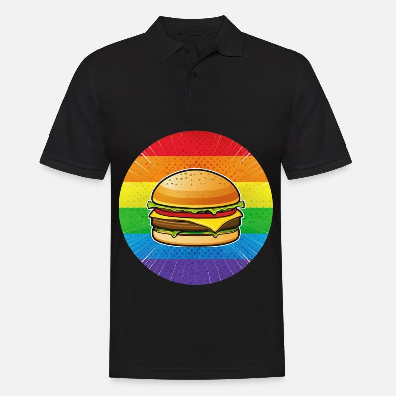 LGBTQ Hamburger - Männer Poloshirt - Schwarz