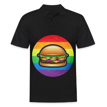 LGBTQ Hamburger - Männer Poloshirt - Schwarz - Vorne - Kai (181cm)