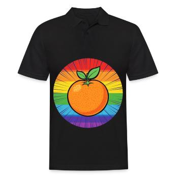 LGBTQ Orange - Men's Polo Shirt - black - Front - Kai (181cm)