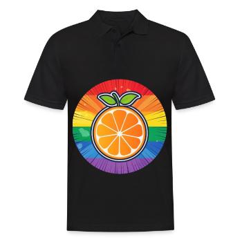LGBTQ Orange - Men's Polo Shirt - black - Front - Kai (181cm)