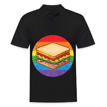 LGBTQ Sandwich - Polo Homme - noir - Devant - Kai (181cm)