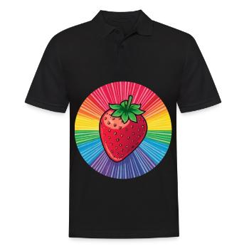 LGBTQ Erdbeere - Männer Poloshirt - Schwarz - Vorne - Kai (181cm)