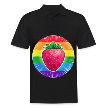 LGBTQ Erdbeere - Männer Poloshirt - Schwarz - Vorne - Kai (181cm)