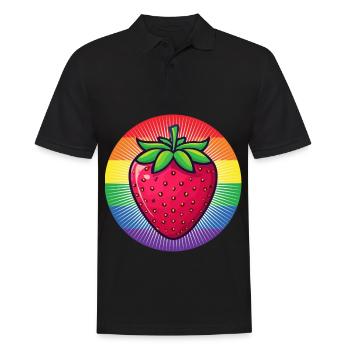 Fraise LGBTQ - Polo Homme - noir - Devant - Kai (181cm)