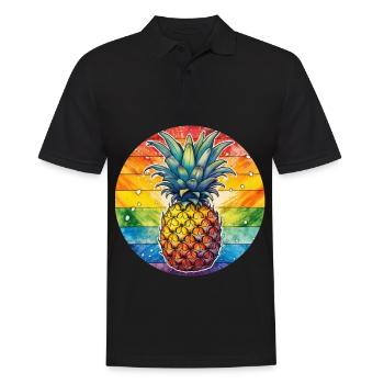 LGBTQ Ananas - Männer Poloshirt - Schwarz - Vorne - Kai (181cm)