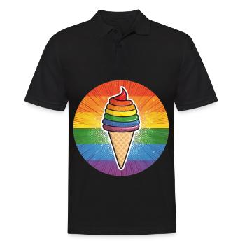 LGBTQ Ice Cream Eis - Men's Polo Shirt - black - Front - Kai (181cm)