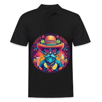 5 de Mayo Party Drinko de Mayo Mexican Hipst - Men's Polo Shirt - black - Front - Kai (181cm)