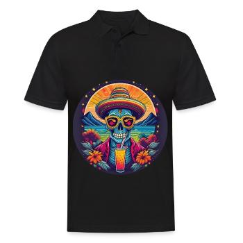5 de Mayo Party Drinko de Mayo Sugar Skull Drink - Men's Polo Shirt - black - Front - Kai (181cm)