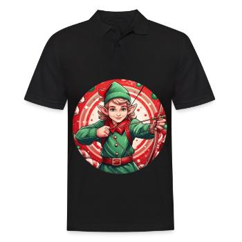 Tir à l’arc des elfes de Noël - Polo Homme - noir - Devant - Kai (181cm)