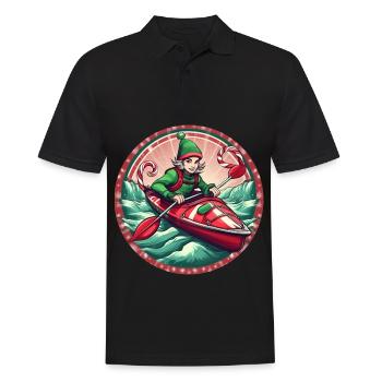 Kayak des elfes de Noël - Polo Homme - noir - Devant - Kai (181cm)