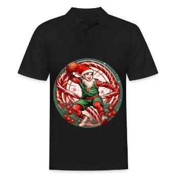 Basket-ball elfe de Noël - Polo Homme - noir - Devant - Kai (181cm)