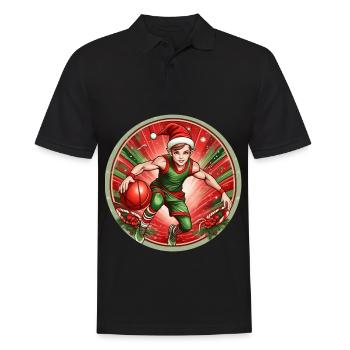 Basket-ball elfe de Noël - Polo Homme - noir - Devant - Kai (181cm)