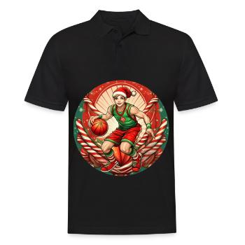 Basket-ball elfe de Noël - Polo Homme - noir - Devant - Kai (181cm)