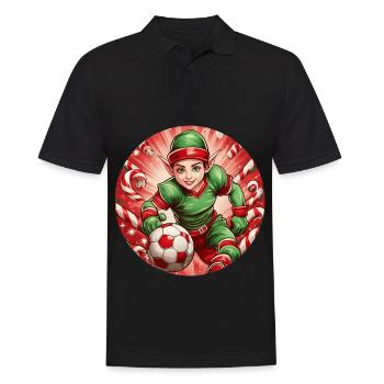 Noël elfe football football - Polo Homme - noir - Devant - Kai (181cm)