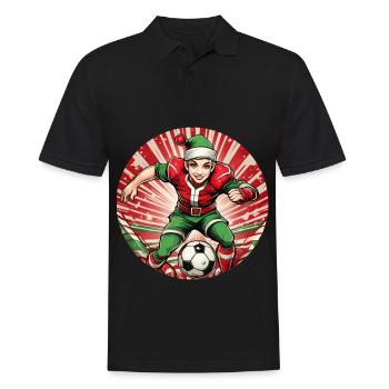 Noël elfe football football - Polo Homme - noir - Devant - Kai (181cm)