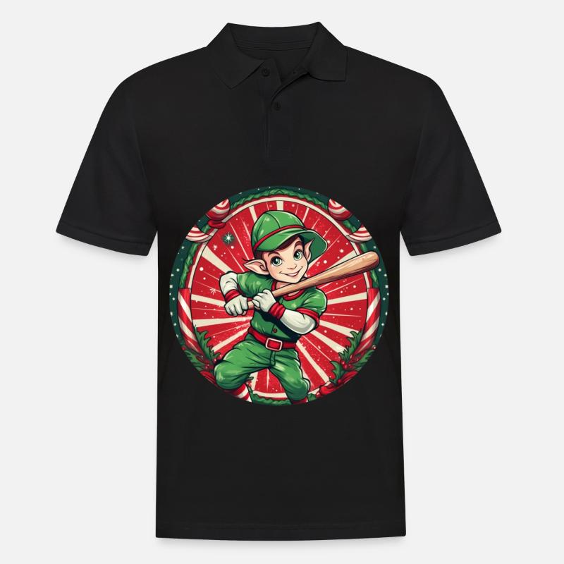 Elfe de Noël Baseball - Polo Homme - noir