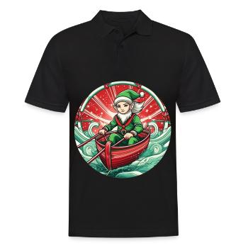 Aviron de lutin de Noël - Polo Homme - noir - Devant - Kai (181cm)