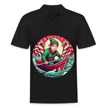 Aviron de lutin de Noël - Polo Homme - noir - Devant - Kai (181cm)