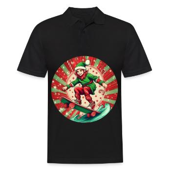 Weihnachtself Skateboarding - Männer Poloshirt - Schwarz - Vorne - Kai (181cm)