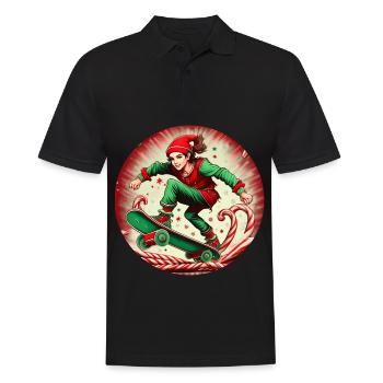 Weihnachtself Skateboarding - Männer Poloshirt - Schwarz - Vorne - Kai (181cm)