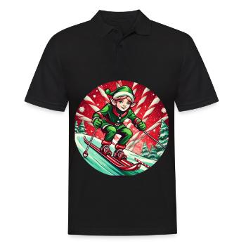 Ski des elfes de Noël - Polo Homme - noir - Devant - Kai (181cm)