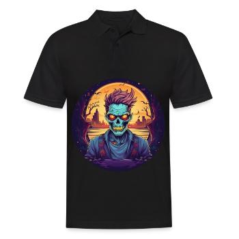 Gruseliges Halloween-party-kostüm Zombie - Polo Homme - noir - Devant - Kai (181cm)