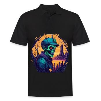 Gruseliges Halloween-partykostüm Zombie - Polo Homme - noir - Devant - Kai (181cm)