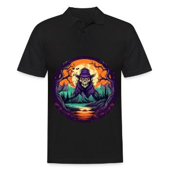 Gruseliges Halloween-partykostüm-skelett - Men's Polo Shirt - black - Front - Kai (181cm)