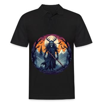 Gruseliges Halloween-partykostüm Waldhexe - Männer Poloshirt - Schwarz - Vorne - Kai (181cm)