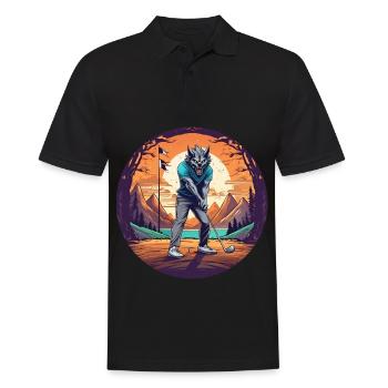 Gruseliges Halloween-partykostüm Werwolf Golf - Männer Poloshirt - Schwarz - Vorne - Kai (181cm)